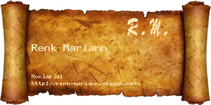 Renk Mariann névjegykártya