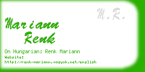 mariann renk business card